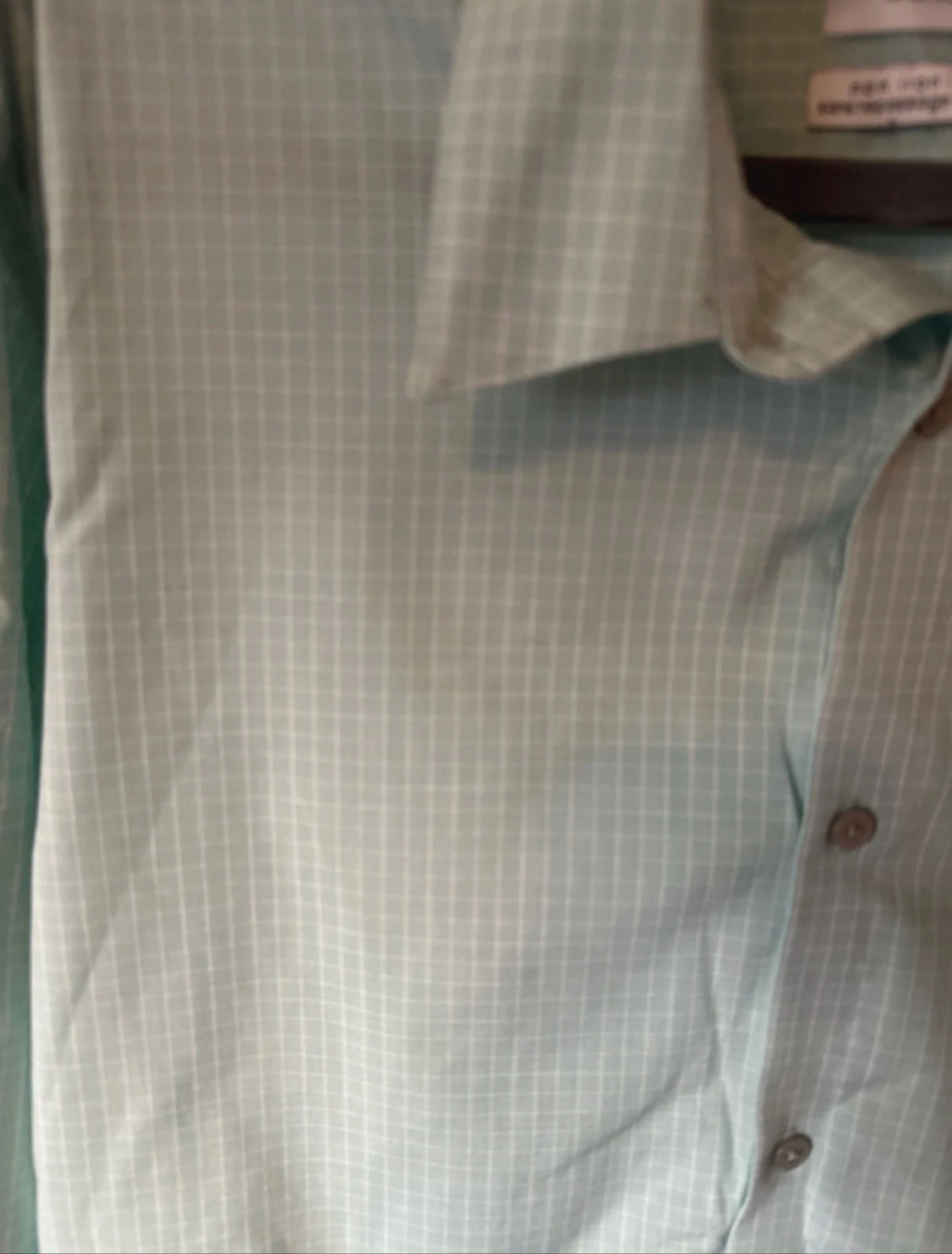 Chemise à carreaux menthe et blanc Calvin klein  – photo 3